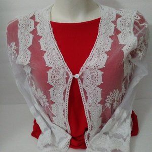 Rabbit Designs White Bolero Size Small